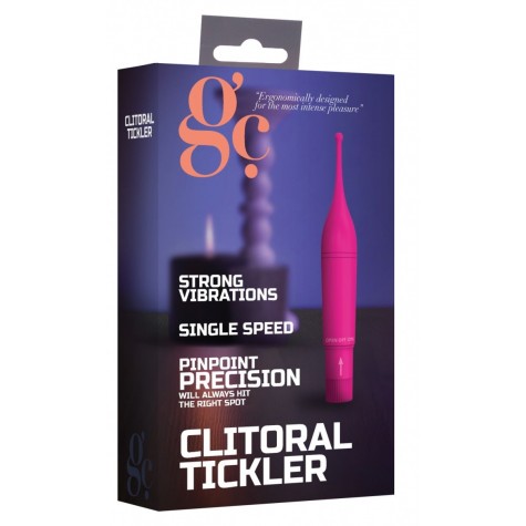 Розовый клиторальный вибромассажер Clitoral Tickler - 16,2 см.