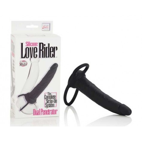 Насадка на пенис Silicone Love Rider Dual Penetrator для двойного проникновения - 14 см.