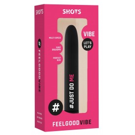 Черный гладкий вибромассажер Feelgood Vibe #Just do me - 17,2 см.