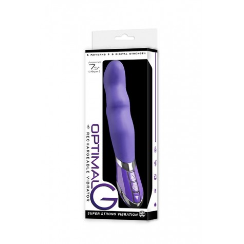 Фиолетовый перезаряжаемый вибратор OPTIMAL G 7.5INCH RECHARGEABLE VIBRATOR - 19 см.